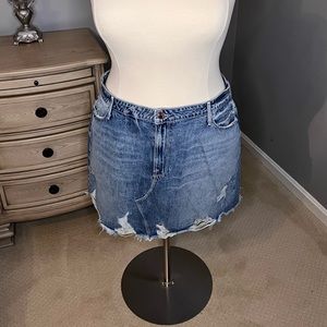 Good American The Bombshell Ripped Denim Skirt size 18
